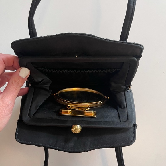 Lou Taylor Vintage Black Handbag/Clutch - Picture 4 of 6